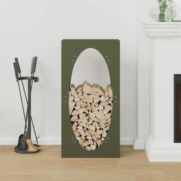 Suporte para lenha aço laminado a frio verde azeitona M 3