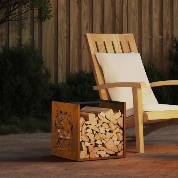 Leñero  40x40x40 cm acero corten D