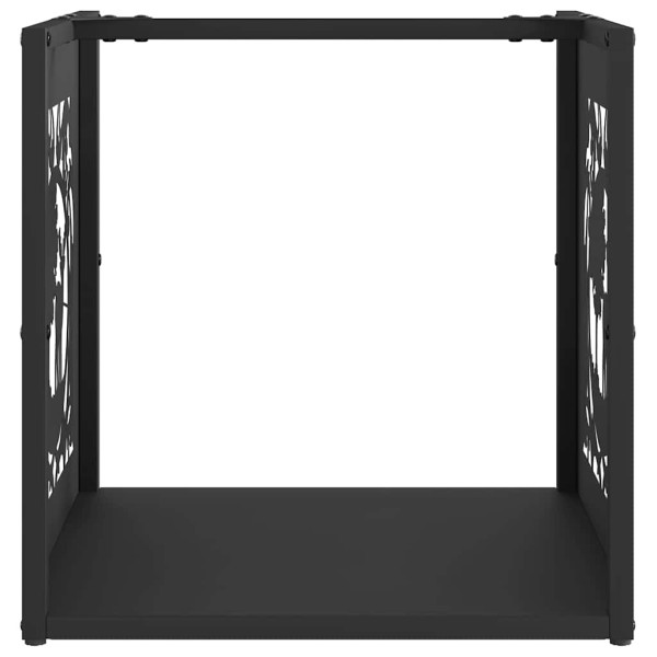 Leñero negro 40x40x40 cm Acero laminado en frío M 5