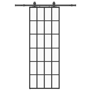 Porta deslizante c/ conj. ferragens 76x205cm vidro ESG preto H