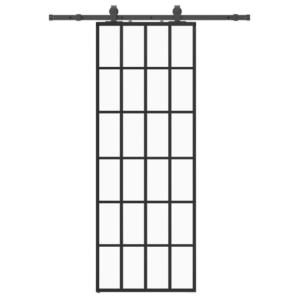 Porta deslizante c/ conj. ferragens 76x205cm vidro ESG preto M 2