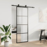 Puerta corredera con juego herrajes negro 76x205 cm ESG vidrio 3