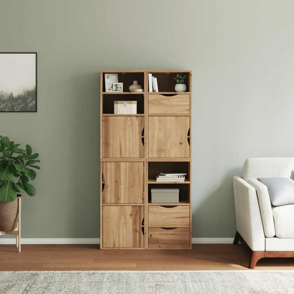 Armarios auxiliares 4 uds ODDA 40x24x79 cm Madera maciza pino M 3