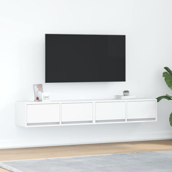 Muebles de TV 2 uds Blanco 80x31x25.5 cm Madera de ingeniería D