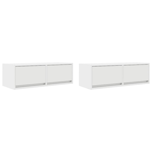 Muebles de TV 2 uds Blanco 80x31x25.5 cm Madera de ingeniería M 2