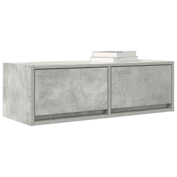 Mueble de TV de madera de ingeniería gris hormigón 80x31x25.5cm M 4