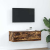 Mueble de TV de roble ahumado 80x31x25.5cm Madera de ingeniería 1