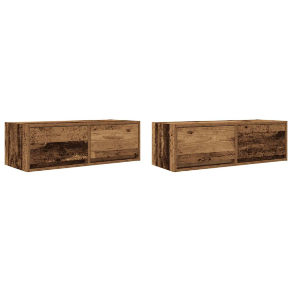 Móveis de TV 2pcs 80x31x25.5cm deriv. madeira madeira velha M 2