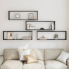 Estantes cúbicos de pared 4 uds roble negro 100x15x30 cm 3