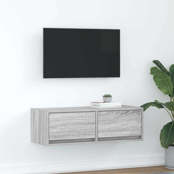Mueble de TV madera de ingeniería gris Sonoma 80x31x25.5 cm D