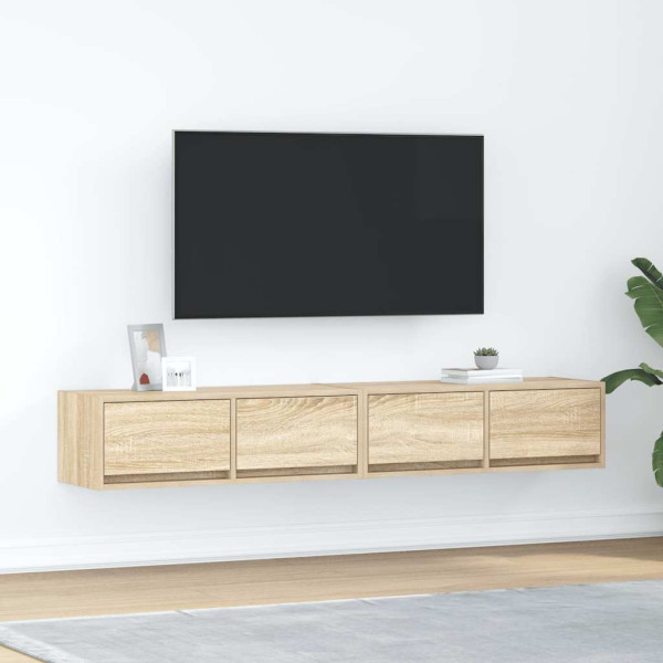Muebles de TV 2 uds Roble Sonoma 80x31x25.5cm Madera ingeniería D