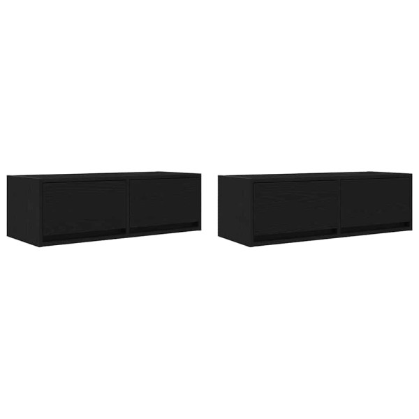 Muebles de TV 2 uds Roble Negro 80x31x25.5 cm Madera ingeniería M 2