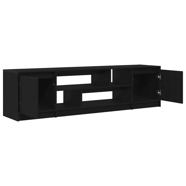 Mueble de TV de madera de roble negro 188.5x41x50 cm M 5