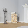 Suporte para lenha 25x25x60 cm aço laminado a frio branco 1