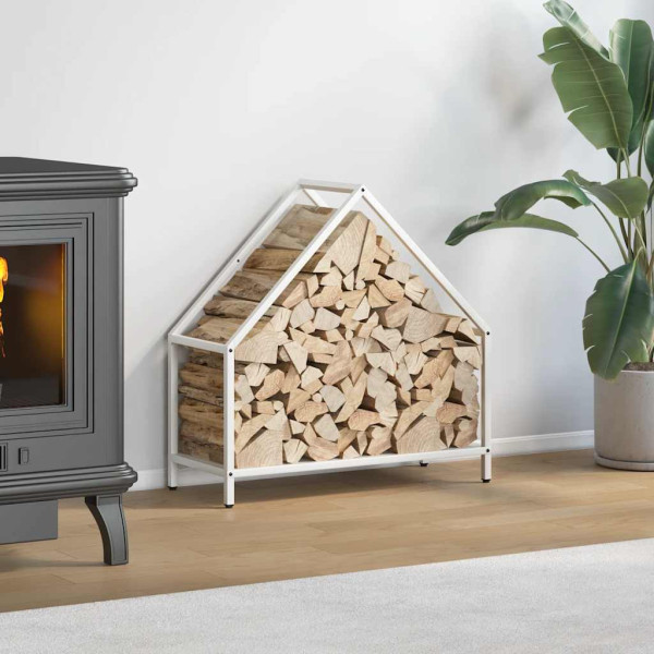 Leñero blanco 60x25x60 cm Acero laminado en frío D