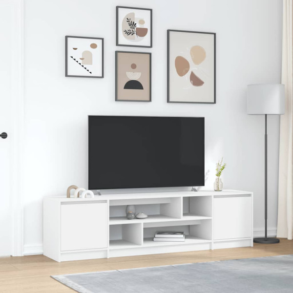 Mueble de TV de madera de ingeniería blanco 188.5x41x50 cm D
