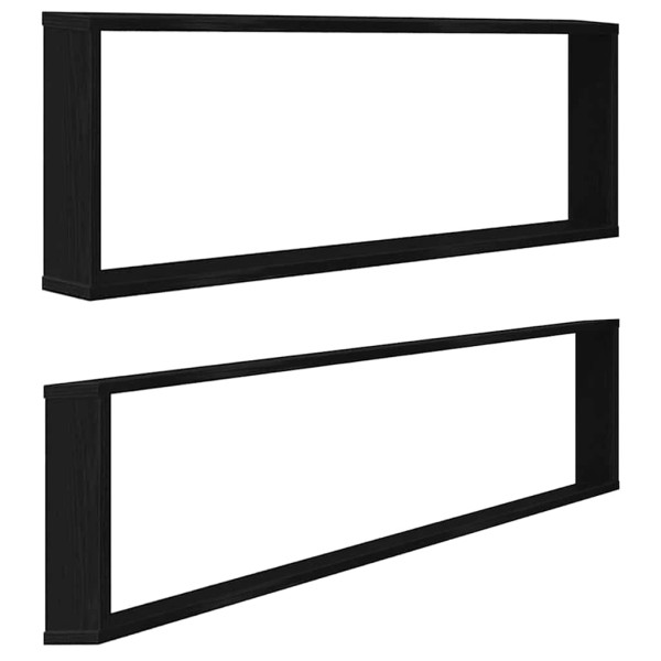 Prateleiras cubo 2 pcs derivados de madeira carvalho preto M 2