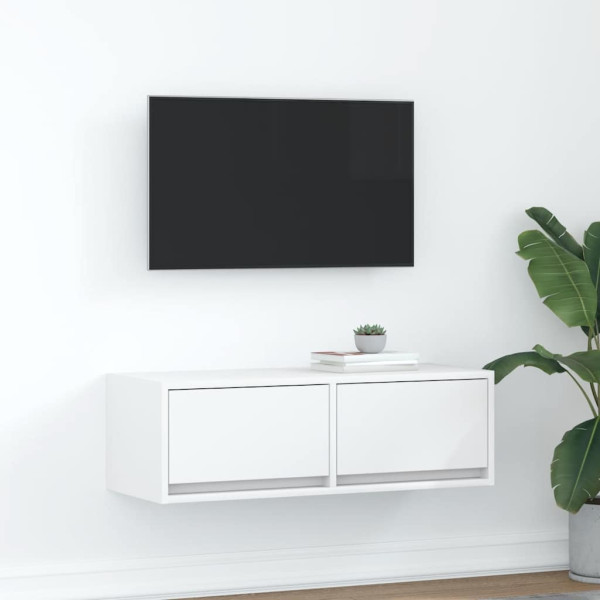 Mueble de TV de madera de ingeniería blanco 80x31x25.5 cm D