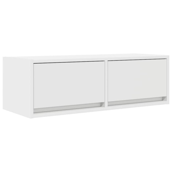 Mueble de TV de madera de ingeniería blanco 80x31x25.5 cm M 2