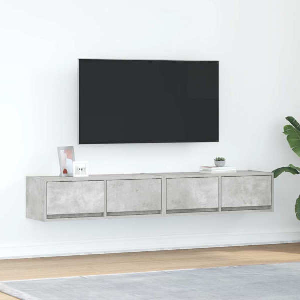 Muebles de TV 2uds madera ingeniería gris hormigón 80x31x25.5cm D