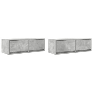 Muebles de TV 2uds madera ingeniería gris hormigón 80x31x25.5cm H