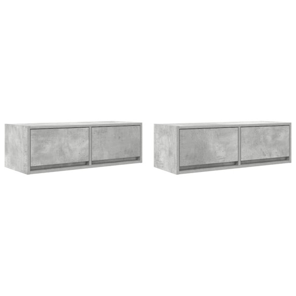 Muebles de TV 2uds madera ingeniería gris hormigón 80x31x25.5cm M 2