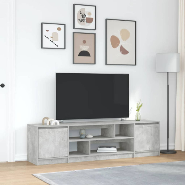 Mueble de TV gris hormigón 188.5x41x50 cm madera de ingeniería D