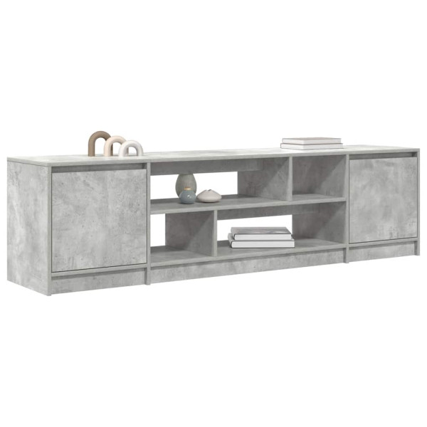 Mueble de TV gris hormigón 188.5x41x50 cm madera de ingeniería M 4
