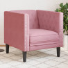 Sillón Chesterfield de terciopelo rosa 1