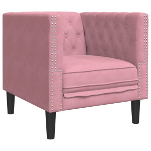 Sofá chesterfield veludo rosa H