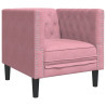 Sillón Chesterfield de terciopelo rosa 2