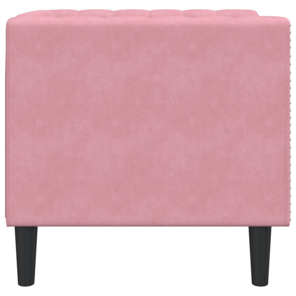 Sillón Chesterfield de terciopelo rosa M 5