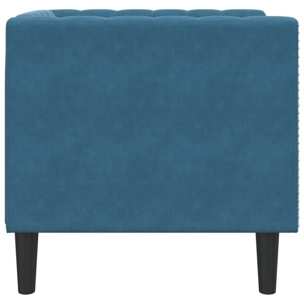 Sillón Chesterfield de terciopelo azul M 5