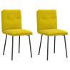 Cadeiras de jantar 2 pcs veludo amarelo 1
