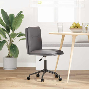 Silla de comedor de cuero sintético gris H