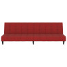 Sofá-cama de 2 lugares veludo vermelho tinto 5