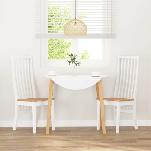 Sillas de comedor 2 unidades madera maciza de caucho blanco M 3