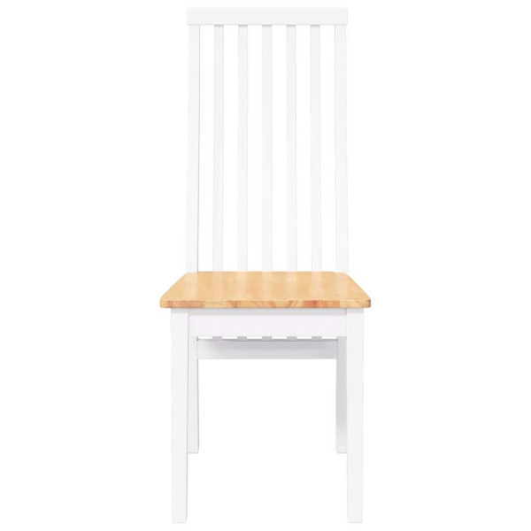 Cadeiras de jantar 2 pcs madeira de seringueira maciça branco M 5