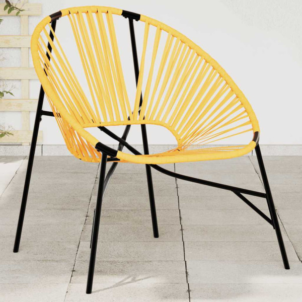 Silla de jardín con forma huevo amarillo y negro D
