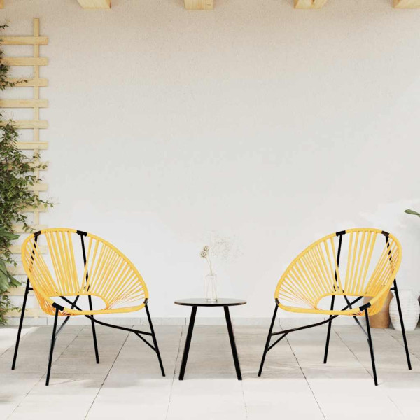 Silla de jardín con forma huevo amarillo y negro M 3