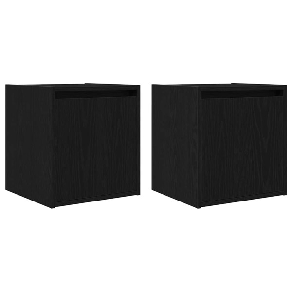 Mesas de cabeceira de parede 2 pcs 38x34x40 cm preto M 2