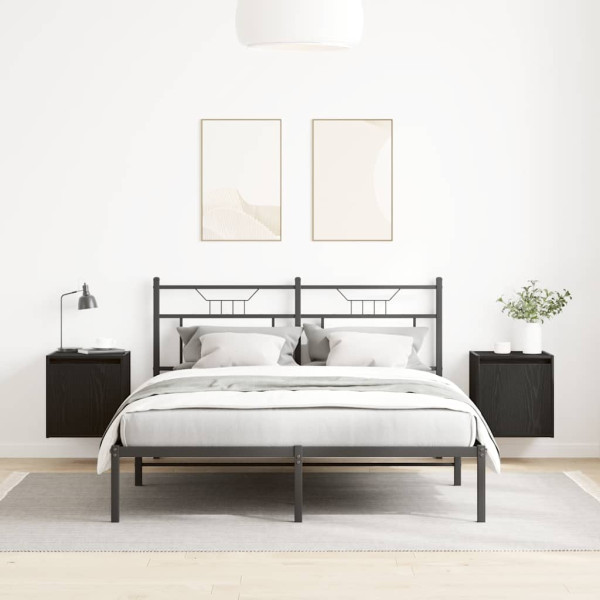 Mesillas de noche de pared 2 uds. Color negro 38x34x40 cm M 3
