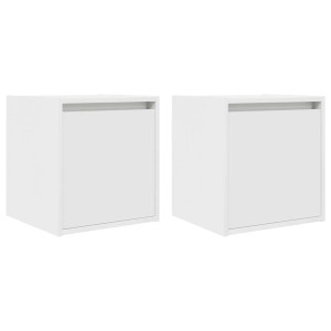 Mesillas de noche de pared 2 uds blanco 38x34x40 cm H