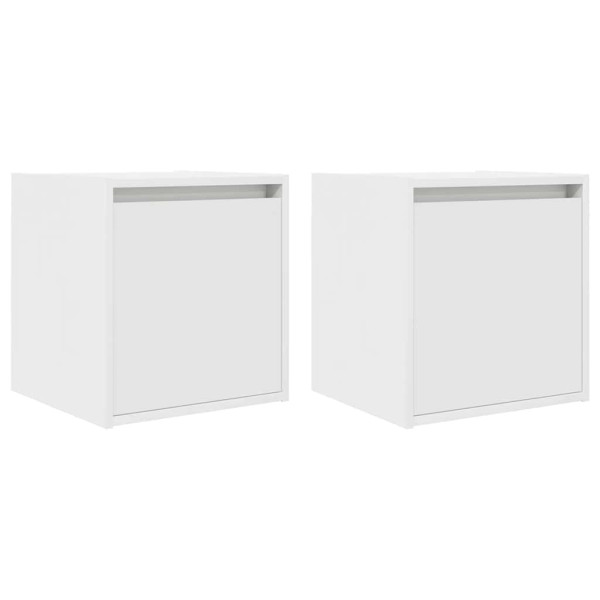 Mesas de cabeceira de parede 2 pcs 38x34x40cm branco M 2