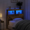 Cabecero de cama con LED madera vieja 100x17x102 cm 1