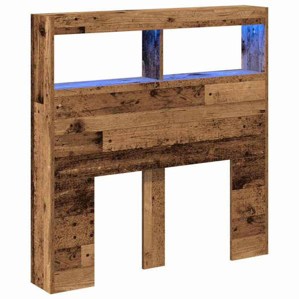 Cabecero de cama con LED madera vieja 100x17x102 cm M 3