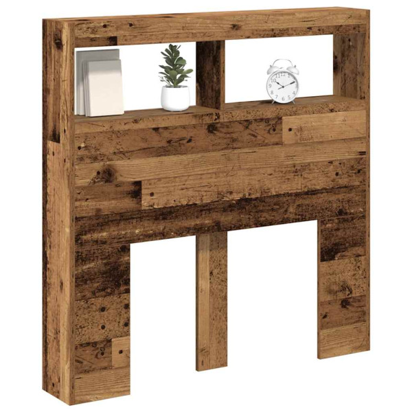 Cabecero de cama con LED madera vieja 100x17x102 cm M 5