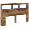 Cabecero de cama con LED madera vieja 160x17x102 cm 3