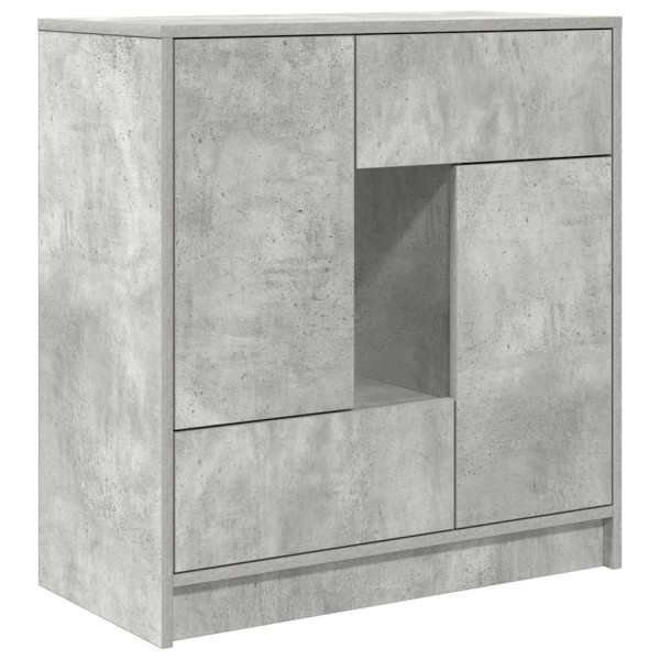 Aparador con cajones y puertas gris hormigón 70.5x34x74.5 cm M 2