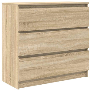 Aparador de roble Sonoma 80x35x76 cm de madera de ingeniería H